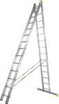 Алюминиевая двухсекционная универсальная профессиональная лестница АЛЮМЕТ 2 секции по 20 ступеней