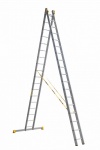  Алюминиевая двухсекционная универсальная профессиональная лестница АЛЮМЕТ 2 секции по 18 ступеней