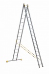 Алюминиевая двухсекционная универсальная профессиональная лестница АЛЮМЕТ 2 секции по 16 ступеней