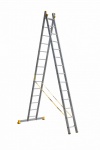  Алюминиевая двухсекционная универсальная профессиональная лестница АЛЮМЕТ 2 секции по 14 ступеней