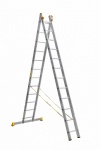 Алюминиевая двухсекционная универсальная профессиональная лестница АЛЮМЕТ 2 секции по 12 ступеней