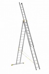АЛЮМЕТ Алюминиевая трехсекционная универсальная профессиональная лестницa 3 секции по 16 ступеней