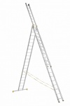 АЛЮМЕТ Алюминиевая трехсекционная универсальная профессиональная лестницa 3 секции по 20 ступеней