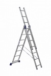 Алюминиевая трехсекционная универсальная лестница АЛЮМЕТ 3 секции по 7 ступеней