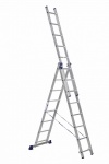 Алюминиевая трехсекционная универсальная лестница АЛЮМЕТ 3 секции по 8 ступеней 