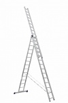 Алюминиевая трехсекционная универсальная лестница АЛЮМЕТ 3 секции по 15 ступеней