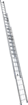 Алюминиевая трехсекционная лестница выдвижная с тросом АЛЮМЕТ 3 секции по 15 ступеней
